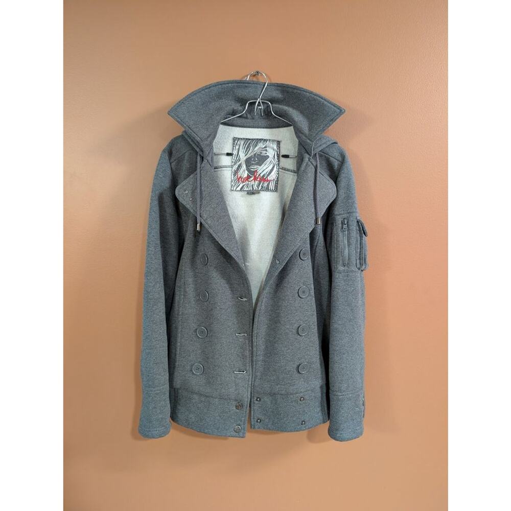 Hot Kiss Women's Hooded Peacoat Jacket Gray L